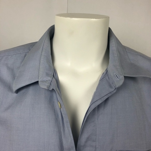 Mondo Di Marco Italian Blue Dress Shirt 17.5 | 100% Cotton Made in Italy - Picture 3 of 13